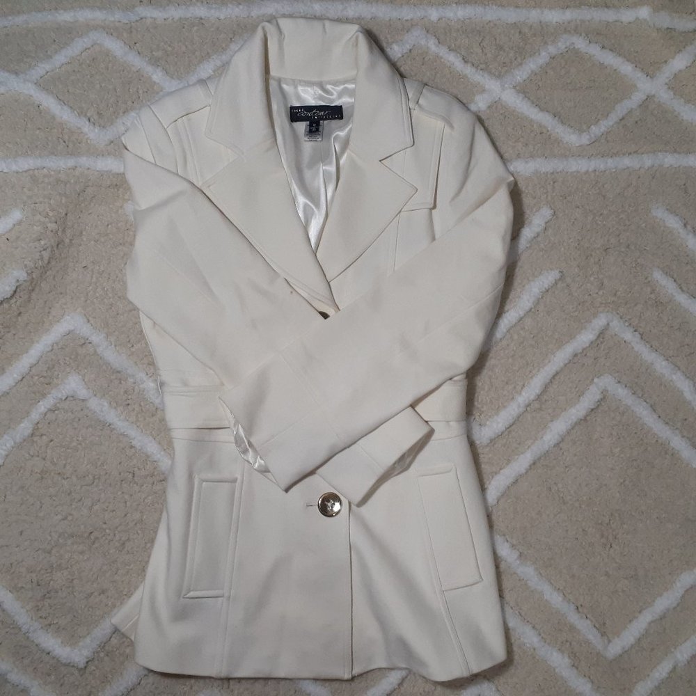 Cache Contour Collection Women's White Belted Trench Coat Size Medium